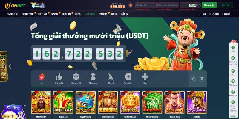 Onbet mang đến giá trị giải thưởng khủng ở cổng game Casino